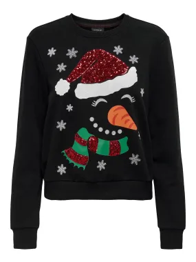 Only Kerst-sweatshirt ONLYDA XMAS L/S O-NECK BOX SWT met verschillende kerstmotieven